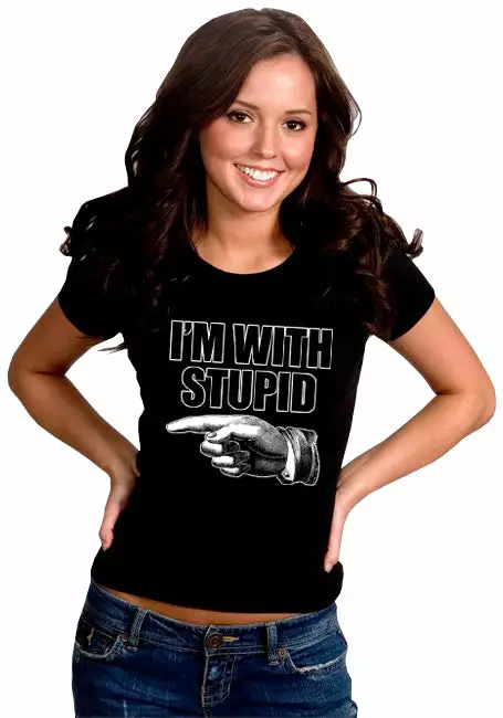 Bewild I'm With Stupid Girl's T-Shirt Cool Funny & Offensive 3 Bewild I'm With Stupid Girl's T-Shirt Cool Funny & Offensive