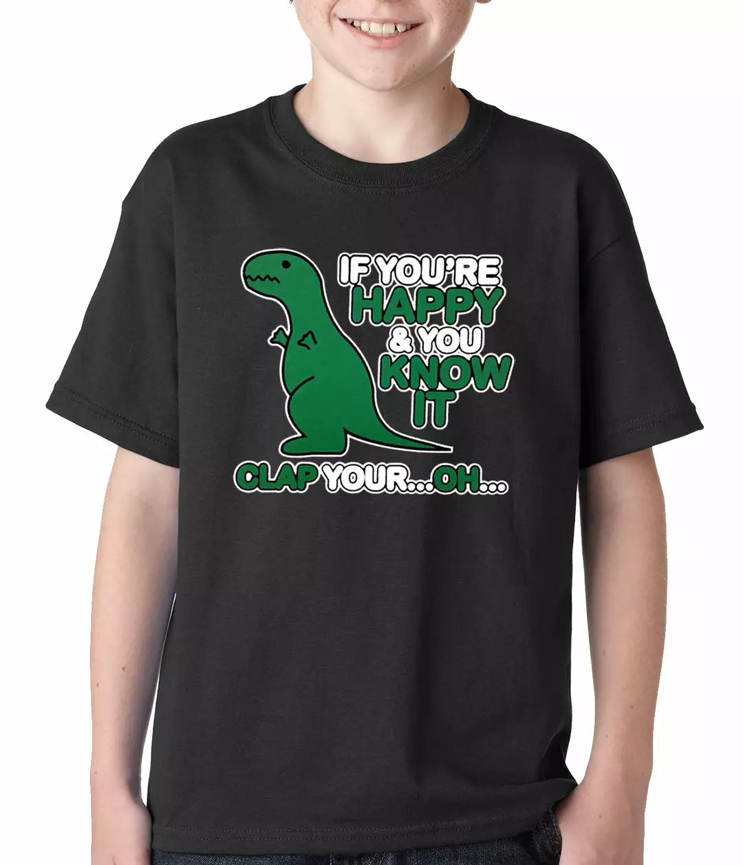 Bewild If You're Happy & You Know It Clap Your OH T-Rex Kids T-shirt Cool Funny & Offensive 3 Bewild If You're Happy & You Know It Clap Your OH T-Rex Kids T-shirt Cool Funny & Offensive