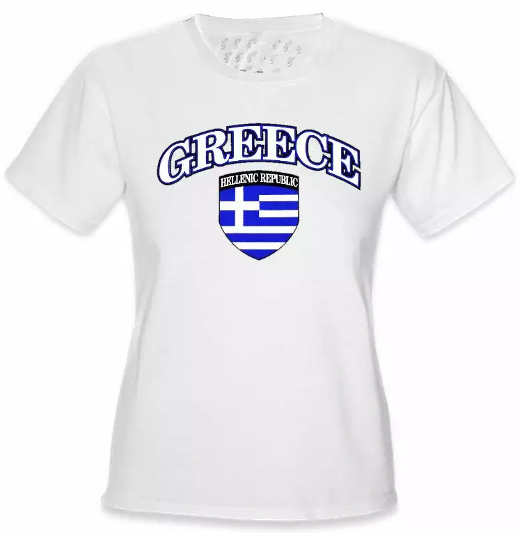 Bewild Nationality & Ethnic International Soccer Shirts - Greece Crest T-Shirt (Girls) 3 Bewild Nationality & Ethnic International Soccer Shirts - Greece Crest T-Shirt (Girls)