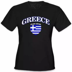 Bewild Nationality & Ethnic International Soccer Shirts - Greece Crest T-Shirt (Girls) 9 Bewild Nationality & Ethnic International Soccer Shirts - Greece Crest T-Shirt (Girls)