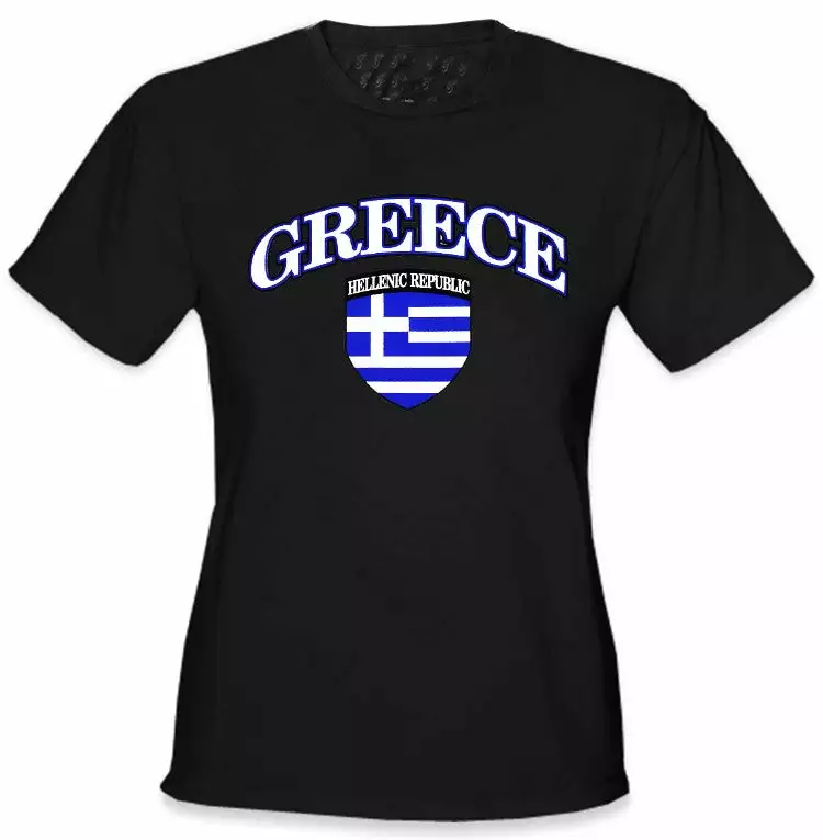 Bewild Nationality & Ethnic International Soccer Shirts - Greece Crest T-Shirt (Girls) 5 Bewild Nationality & Ethnic International Soccer Shirts - Greece Crest T-Shirt (Girls)