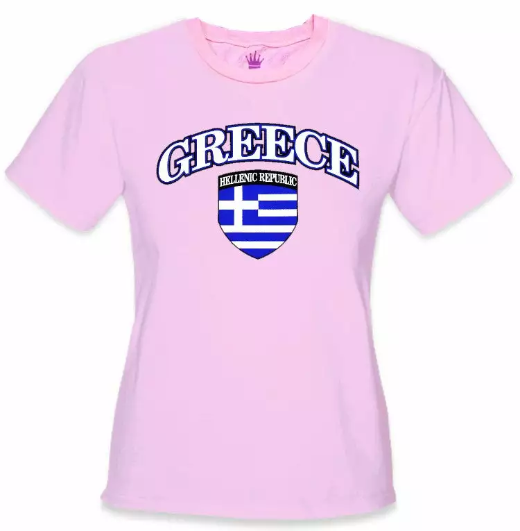 Bewild Nationality & Ethnic International Soccer Shirts - Greece Crest T-Shirt (Girls) 6 Bewild Nationality & Ethnic International Soccer Shirts - Greece Crest T-Shirt (Girls)