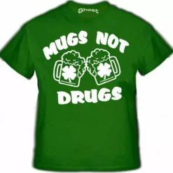 Bewild Irish Drinking T-Shirts - Mugs Not Drugs T-Shirt
