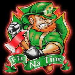 Bewild Irish Firefighters T-Shirt - "Fir Na Tine" Men Of Fire T-Shirt St.Patricks Day 16 Bewild Irish Firefighters T-Shirt -
