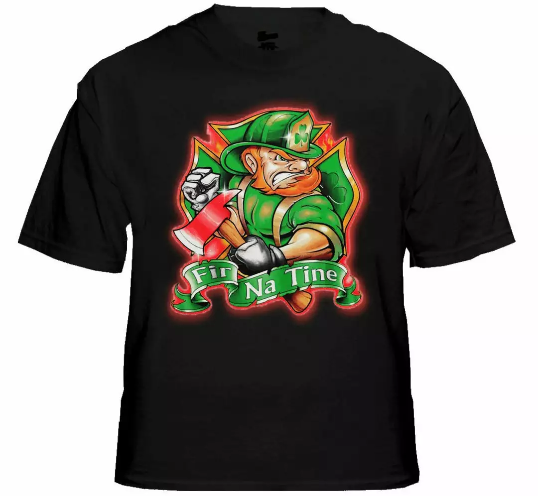 Bewild Irish Firefighters T-Shirt - "Fir Na Tine" Men Of Fire T-Shirt St.Patricks Day 8 Bewild Irish Firefighters T-Shirt - "Fir Na Tine" Men Of Fire T-Shirt St.Patricks Day