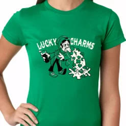 Bewild Irish Lucky Charms Funny Drinking Ladies T-shirt