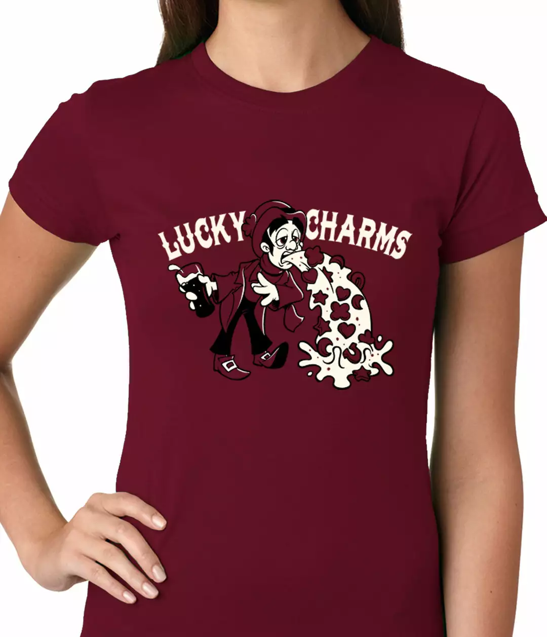 Bewild Irish Lucky Charms Funny Drinking Ladies T-shirt 7 Bewild Irish Lucky Charms Funny Drinking Ladies T-shirt