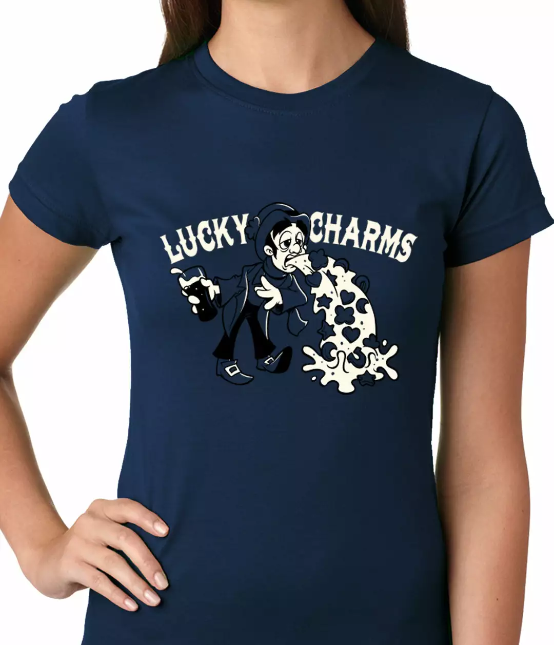 Bewild Irish Lucky Charms Funny Drinking Ladies T-shirt 8 Bewild Irish Lucky Charms Funny Drinking Ladies T-shirt