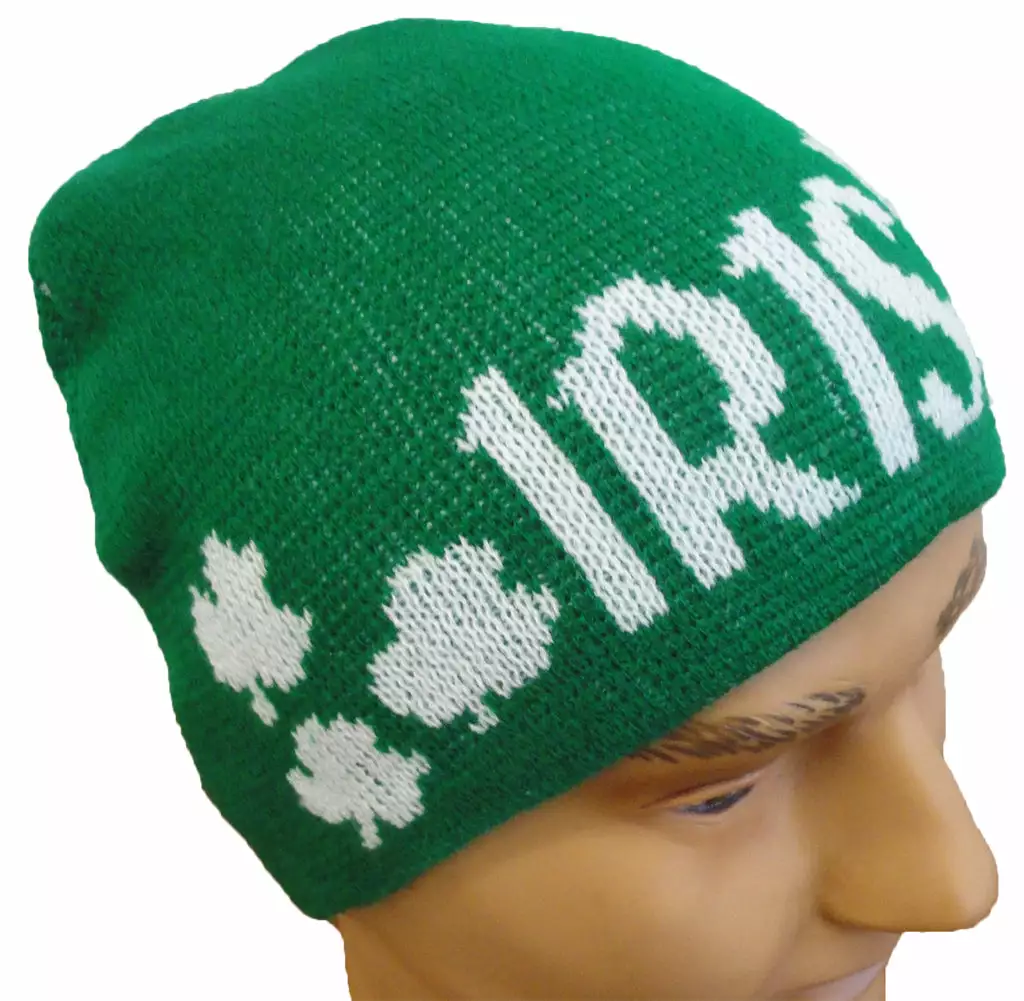 Bewild Irish Shamrock Beanie (Green/White) 5 Bewild Irish Shamrock Beanie (Green/White)