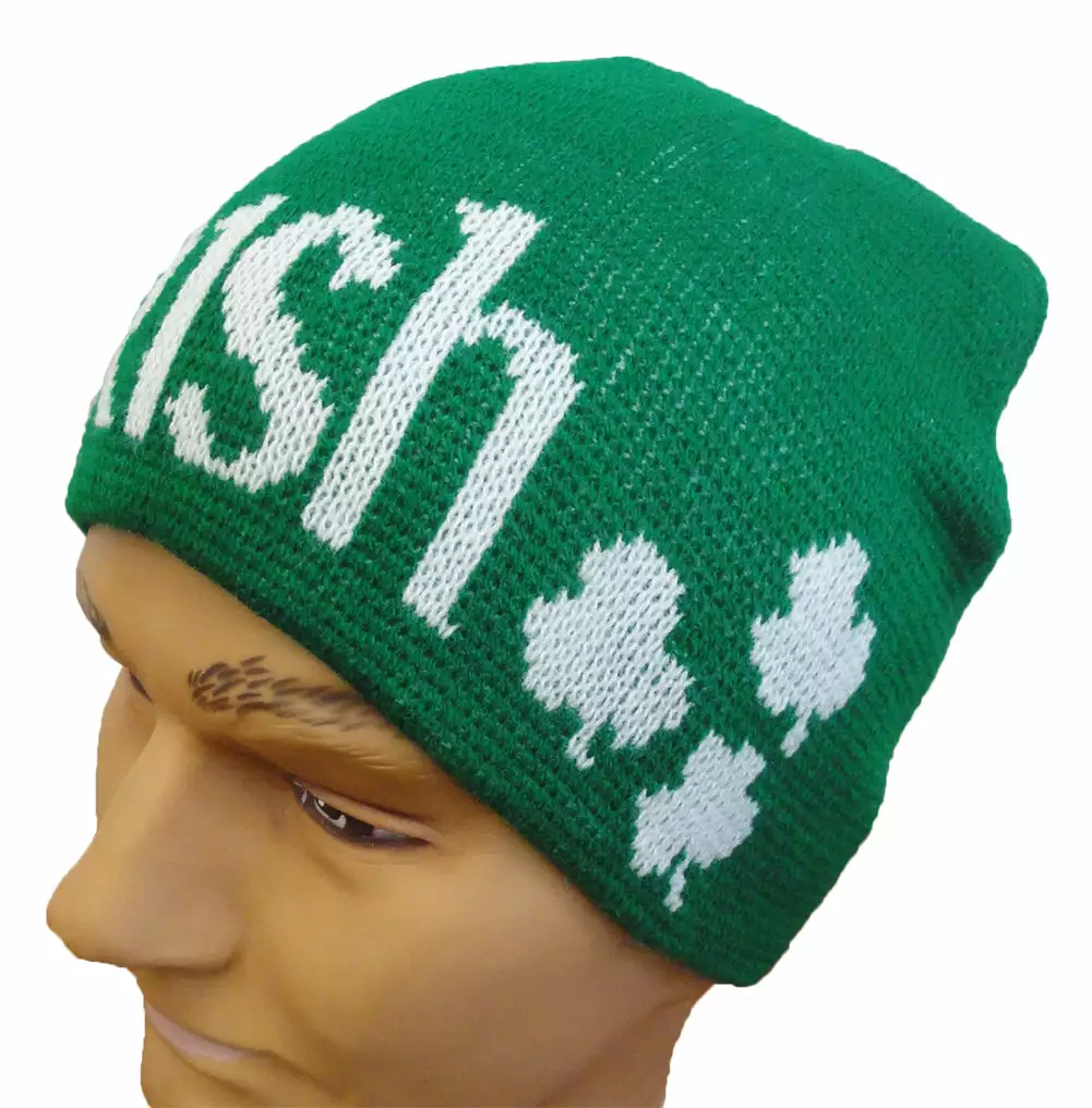 Bewild Irish Shamrock Beanie (Green/White) 6 Bewild Irish Shamrock Beanie (Green/White)