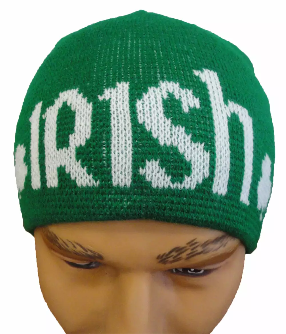 Bewild Irish Shamrock Beanie (Green/White) 4 Bewild Irish Shamrock Beanie (Green/White)