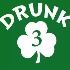 Bewild St.Patricks Day Irish Shamrock Drunk Crewneck Sweatshirt (Kelly Green)