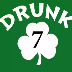 Bewild Women's T-Shirts Irish Shamrock Drunk Girl's T-Shirt (Kelly Green)