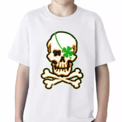Bewild Irish Shamrock Skull And Crossbones Kids T-shirt