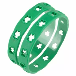 Bewild Accessories Irish St. Patrick's Day Cut Out Shamrock Rubber Bracelet (2)