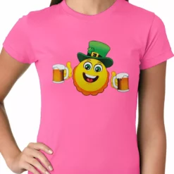 Bewild Irish St. Patrick's Day Drinking Leprechaun Emoji Ladies T-shirt 15 Bewild Irish St. Patrick's Day Drinking Leprechaun Emoji Ladies T-shirt