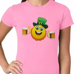 Bewild Irish St. Patrick's Day Drinking Leprechaun Emoji Ladies T-shirt 16 Bewild Irish St. Patrick's Day Drinking Leprechaun Emoji Ladies T-shirt