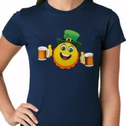Bewild Irish St. Patrick's Day Drinking Leprechaun Emoji Ladies T-shirt 17 Bewild Irish St. Patrick's Day Drinking Leprechaun Emoji Ladies T-shirt