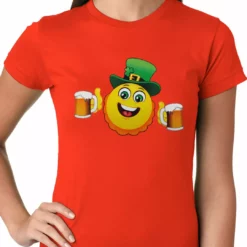 Bewild Irish St. Patrick's Day Drinking Leprechaun Emoji Ladies T-shirt 18 Bewild Irish St. Patrick's Day Drinking Leprechaun Emoji Ladies T-shirt