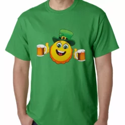 Bewild Irish St. Patrick's Day Drinking Leprechaun Emoji Mens T-shirt