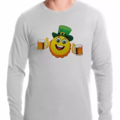 Bewild St.Patricks Day Irish St. Patrick's Day Drinking Leprechaun Emoji Thermal Shirt