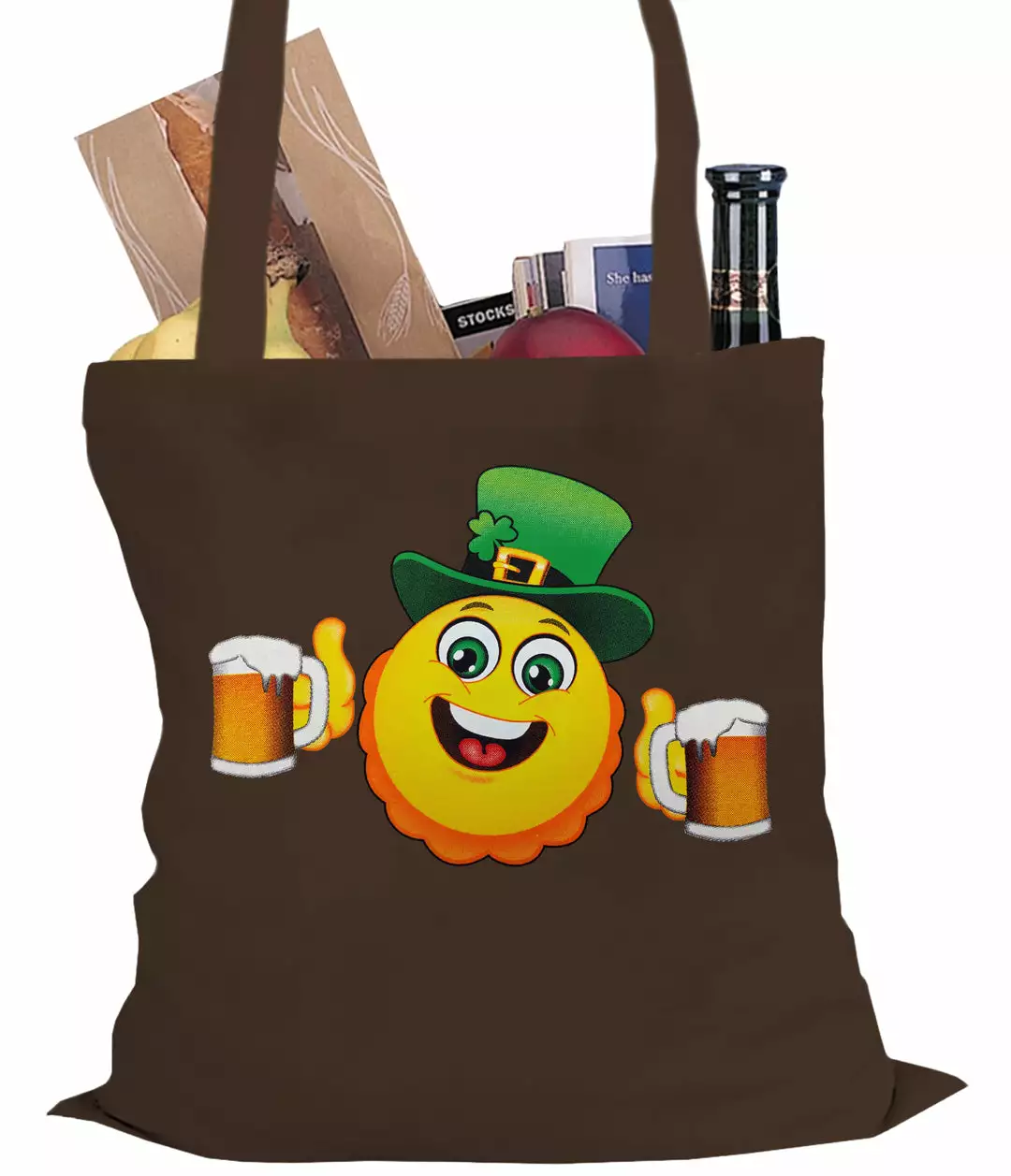 Bewild Irish St. Patrick's Day Drinking Leprechaun Emoji Tote Bag Holiday Prints 4 Bewild Irish St. Patrick's Day Drinking Leprechaun Emoji Tote Bag Holiday Prints