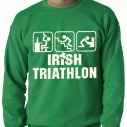 Bewild Irish Triathlon Funny St. Patrick's Day Adult Crewneck St.Patricks Day