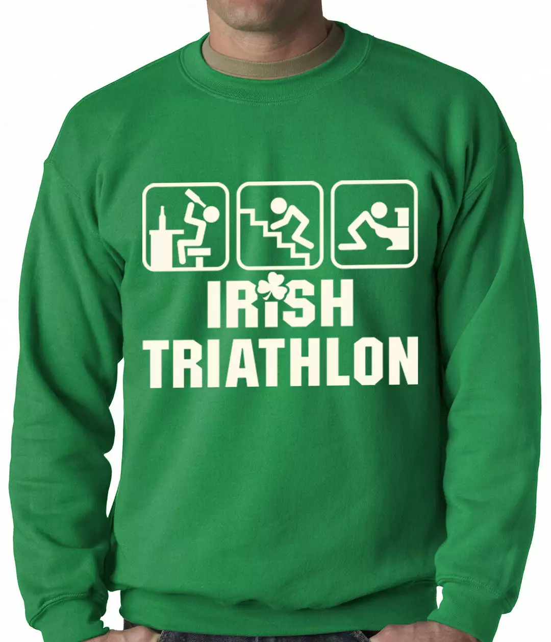 Bewild Irish Triathlon Funny St. Patrick's Day Adult Crewneck St.Patricks Day 3 Bewild Irish Triathlon Funny St. Patrick's Day Adult Crewneck St.Patricks Day