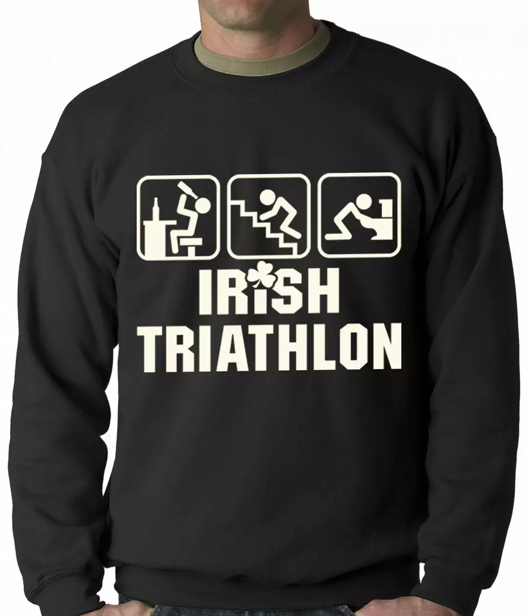 Bewild Irish Triathlon Funny St. Patrick's Day Adult Crewneck St.Patricks Day 4 Bewild Irish Triathlon Funny St. Patrick's Day Adult Crewneck St.Patricks Day