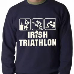 Bewild Irish Triathlon Funny St. Patrick's Day Adult Crewneck St.Patricks Day 15 Bewild Irish Triathlon Funny St. Patrick's Day Adult Crewneck St.Patricks Day