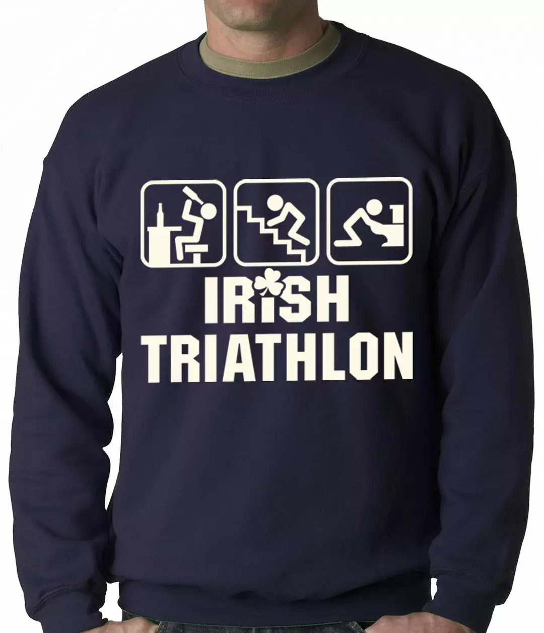 Bewild Irish Triathlon Funny St. Patrick's Day Adult Crewneck St.Patricks Day 8 Bewild Irish Triathlon Funny St. Patrick's Day Adult Crewneck St.Patricks Day