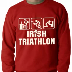 Bewild Irish Triathlon Funny St. Patrick's Day Adult Crewneck St.Patricks Day 16 Bewild Irish Triathlon Funny St. Patrick's Day Adult Crewneck St.Patricks Day