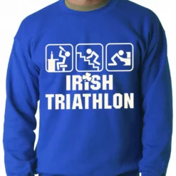 Bewild Irish Triathlon Funny St. Patrick's Day Adult Crewneck St.Patricks Day 17 Bewild Irish Triathlon Funny St. Patrick's Day Adult Crewneck St.Patricks Day