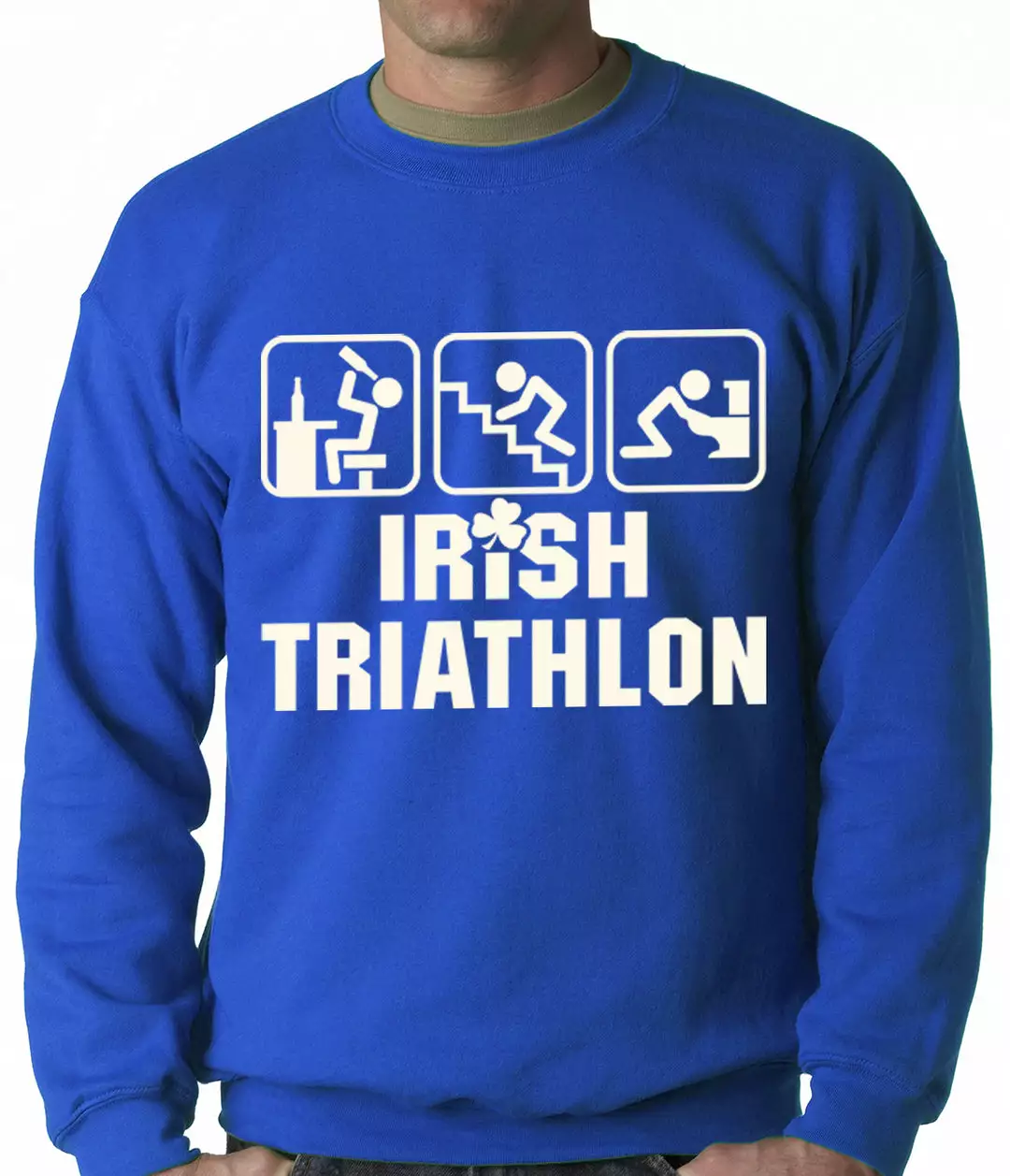 Bewild Irish Triathlon Funny St. Patrick's Day Adult Crewneck St.Patricks Day 10 Bewild Irish Triathlon Funny St. Patrick's Day Adult Crewneck St.Patricks Day