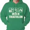 Bewild St.Patricks Day Irish Triathlon Funny St. Patrick's Day Adult Hoodie