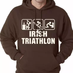 Bewild St.Patricks Day Irish Triathlon Funny St. Patrick's Day Adult Hoodie