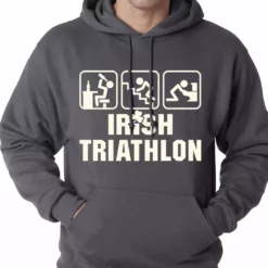 Bewild St.Patricks Day Irish Triathlon Funny St. Patrick's Day Adult Hoodie