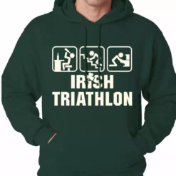 Bewild St.Patricks Day Irish Triathlon Funny St. Patrick's Day Adult Hoodie