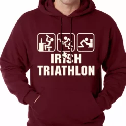 Bewild St.Patricks Day Irish Triathlon Funny St. Patrick's Day Adult Hoodie