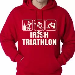 Bewild St.Patricks Day Irish Triathlon Funny St. Patrick's Day Adult Hoodie