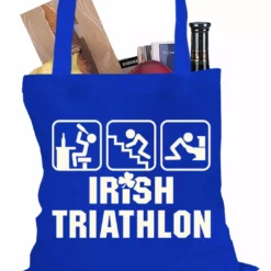 Bewild Holiday Prints Irish Triathlon Funny St. Patrick's Day Tote Bag