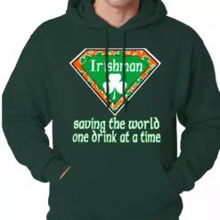 Bewild St.Patricks Day Irishman Saving The World One Drink At A Time Adult Hoodie 12 Bewild St.Patricks Day Irishman Saving The World One Drink At A Time Adult Hoodie