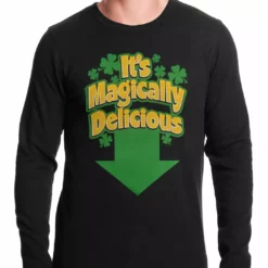 Bewild It's Magically Delicious Irish Shamrock Thermal Shirt