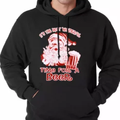 Bewild Holiday Prints It's The Most Wonderful Time For A Beer Funny Christmas Adult Hoodie