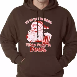Bewild Holiday Prints It's The Most Wonderful Time For A Beer Funny Christmas Adult Hoodie
