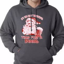 Bewild Holiday Prints It's The Most Wonderful Time For A Beer Funny Christmas Adult Hoodie