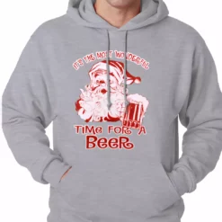 Bewild Holiday Prints It's The Most Wonderful Time For A Beer Funny Christmas Adult Hoodie
