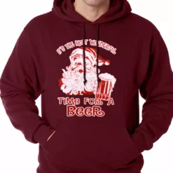 Bewild Holiday Prints It's The Most Wonderful Time For A Beer Funny Christmas Adult Hoodie