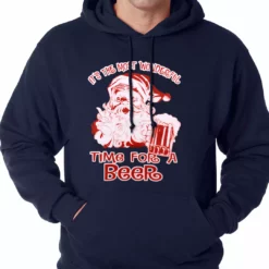 Bewild Holiday Prints It's The Most Wonderful Time For A Beer Funny Christmas Adult Hoodie