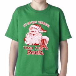 Bewild Holiday Prints It's The Most Wonderful Time For A Beer Funny Christmas Kids T-shirt